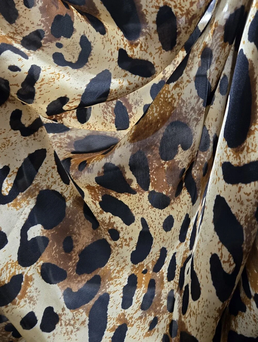 Scarf - Brown / Black Cheetah, 100% Feels Like Silk